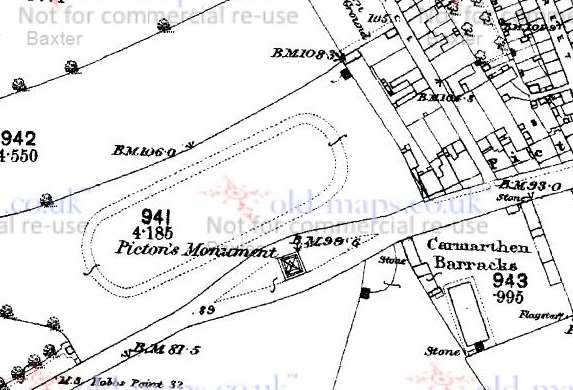 Carmarthen - Mansel Grounds : Map credit Old-Maps.co.uk historic maps